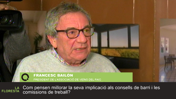 Francesc Bailón, president de l'Ass. del Faig, pregunta sobre els consells de barri