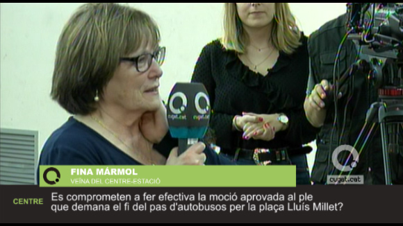 Fina Mármol, veïna del Centre-Estació, pregunta sobre el pas d'autobusos per la plaça Lluís Millet