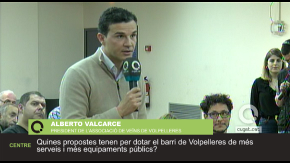 Alberto Valcarce, president de l'AV de Volpelleres, pregunta sobre equipaments pel barri