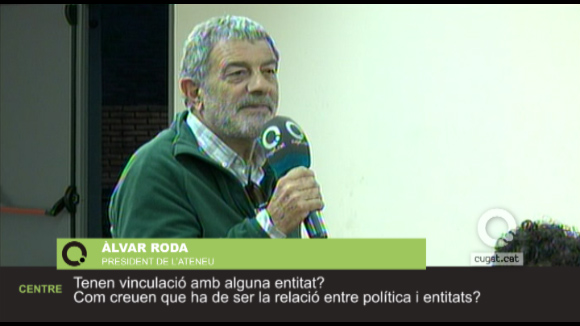 Àlvar Roda, president de l'Ateneu, pregunta sobre la relació entre política i entitats