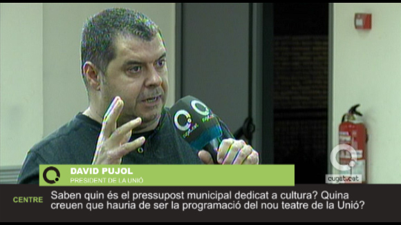 David Pujol, president de la Unió, pregunta sobre la programació del nou teatre de la Unió
