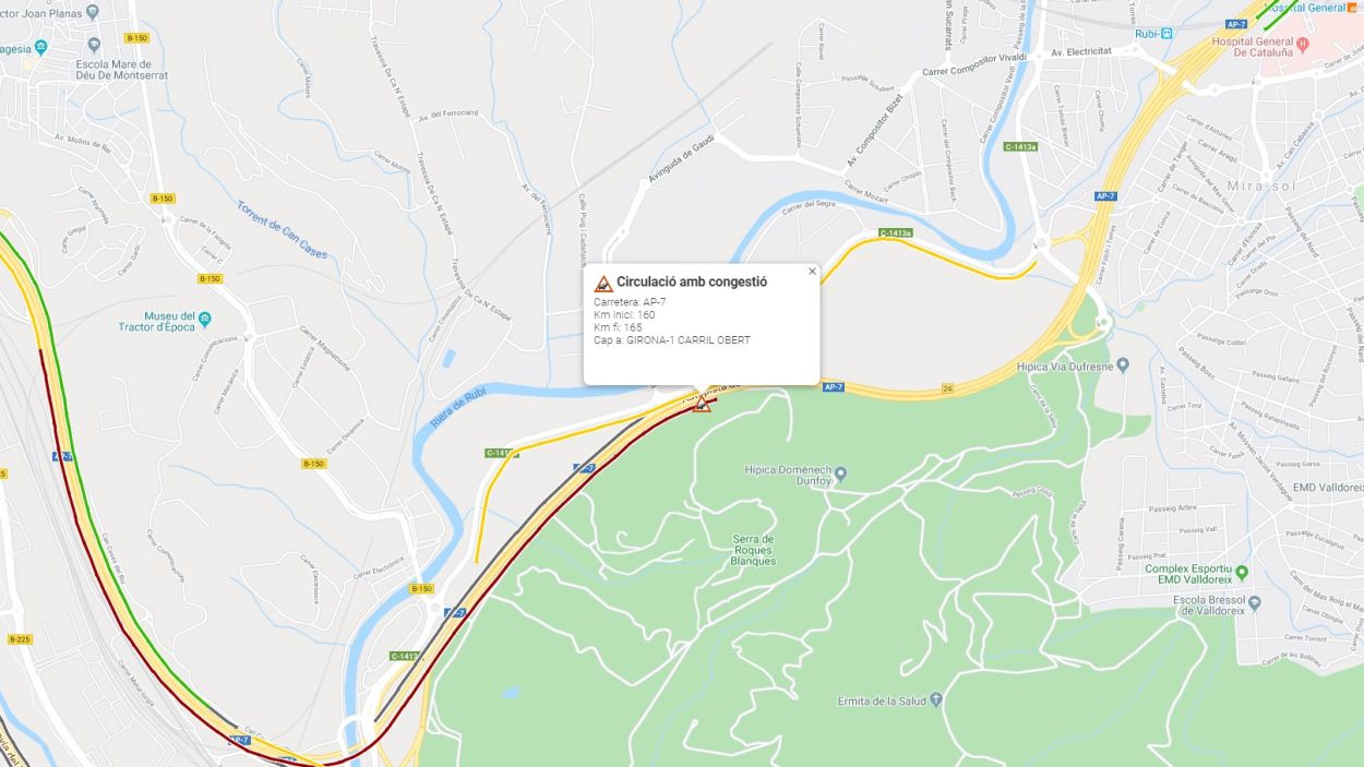 Cinc quilòmetres de retencions a l'AP-7 per un accident