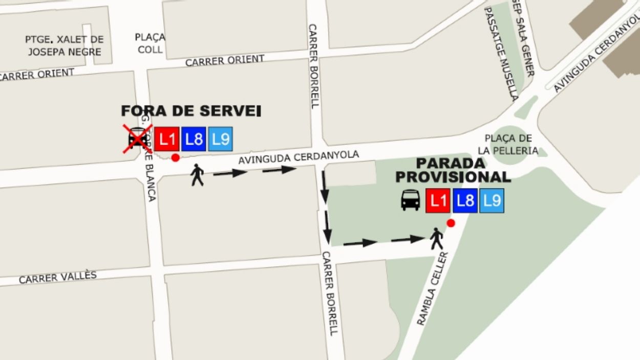 Tall de trànsit a un tram de l'avinguda de Cerdanyola