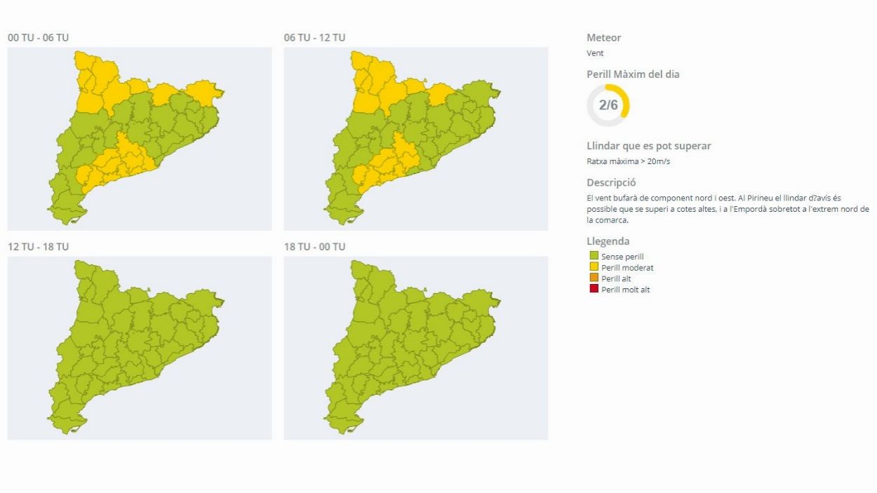 Sant Cugat es prepara per a un episodi de vent fort aquest dilluns