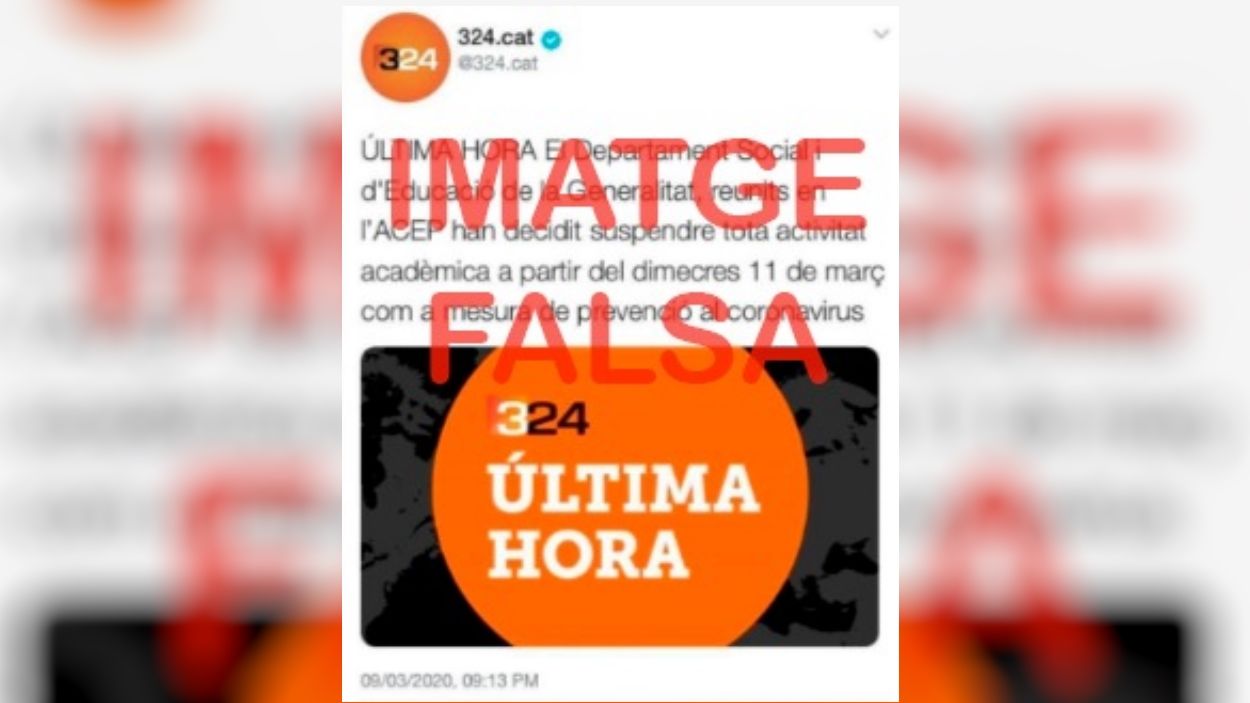 És fals que Educació hagi suspès les classes a partir d'aquest dimecres