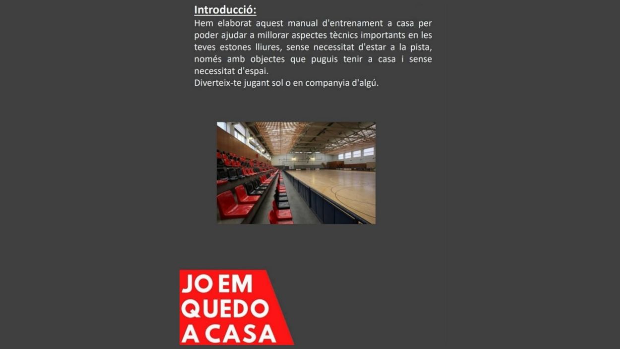 Els clubs santcugatencs preparen planejaments físics per fer a casa mentre duri l'aturada