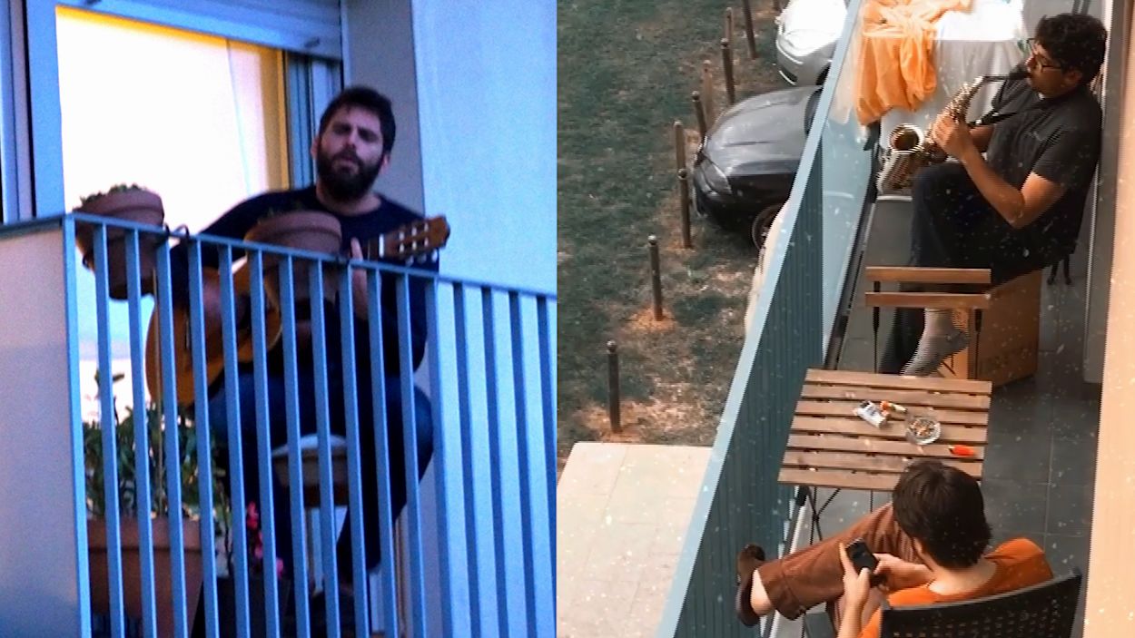 Música en directe als balcons de Sant Cugat, una altra alternativa cultural al confinament