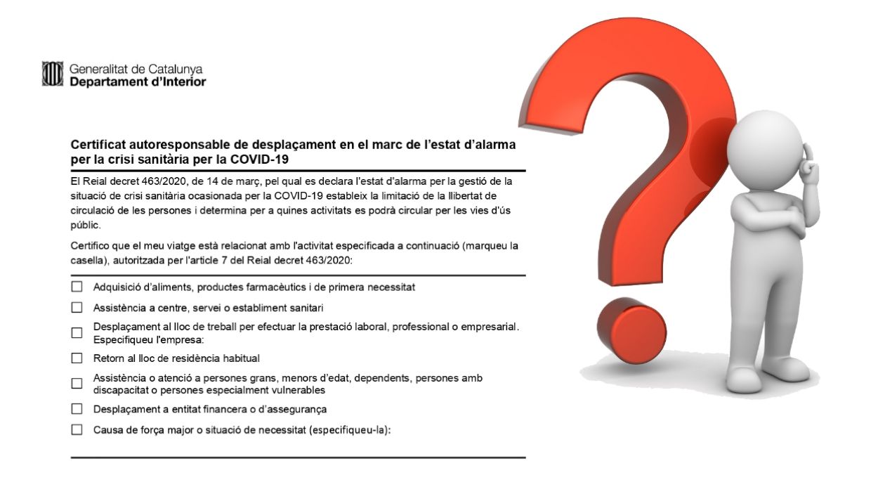 Així funciona el certificat d'autoresponsabilitat de desplaçament