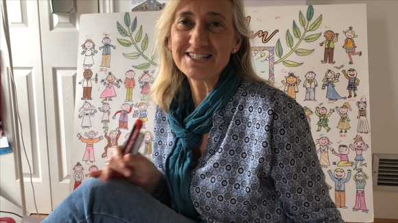 L'exregidora Susanna Pellicer regala targetes dibuixades per ella mateixa