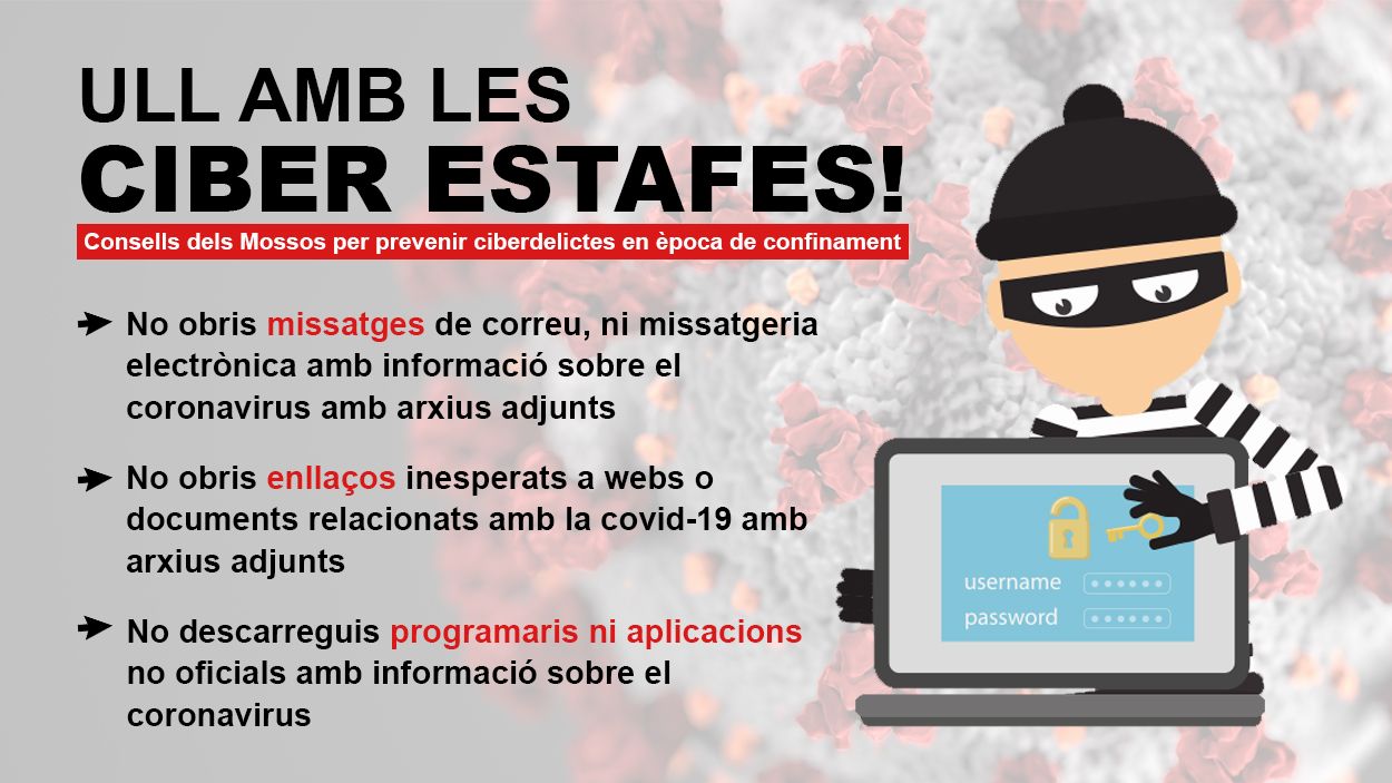 Consells per prevenir ciberdelictes en època de confinament