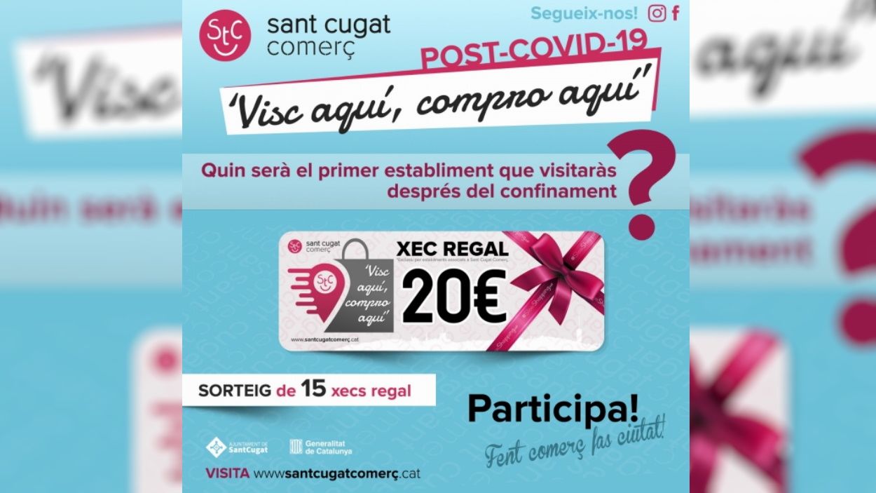 Sant Cugat Comerç engega la campanya 'Visc aquí, compro aquí' per incentivar el comerç local després del confinament
