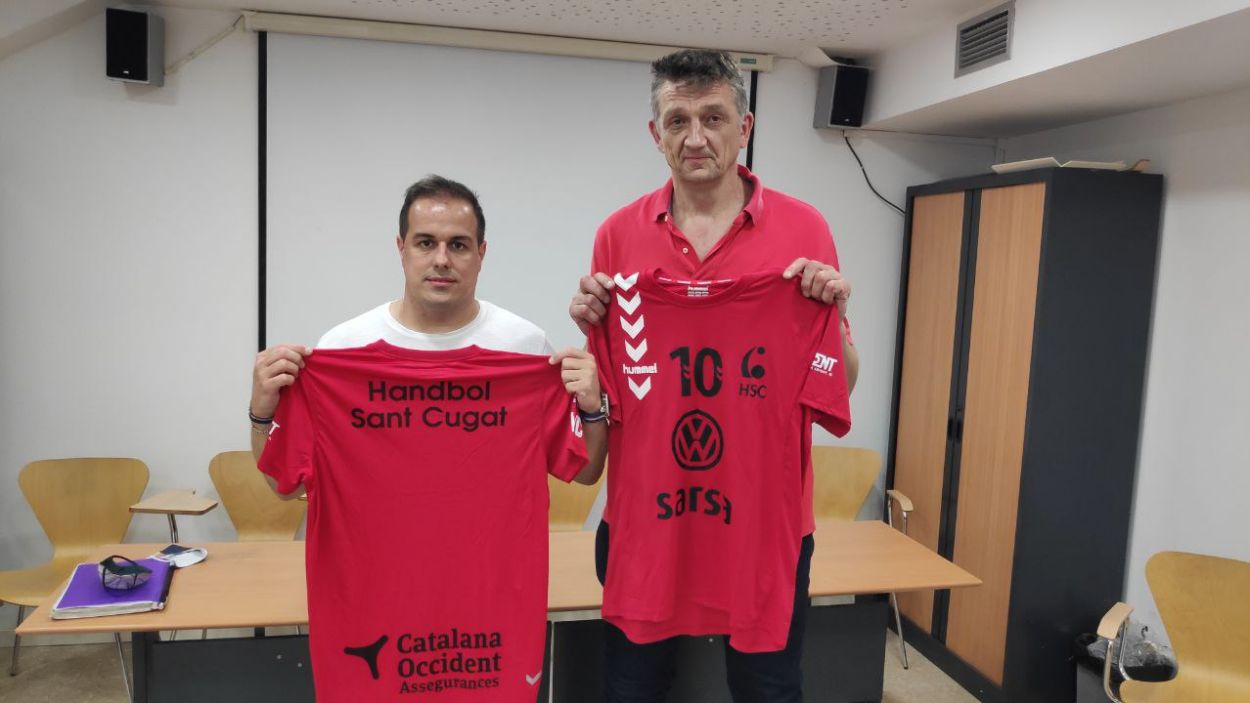 Primera presa de contacte d'Andrei Xepkin amb el primer equip de l'Handbol Sant Cugat