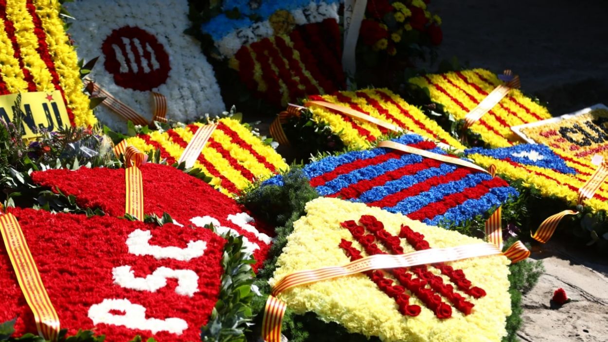 [Fotogaleria] Les imatges de l'ofrena floral de l'Onze de Setembre