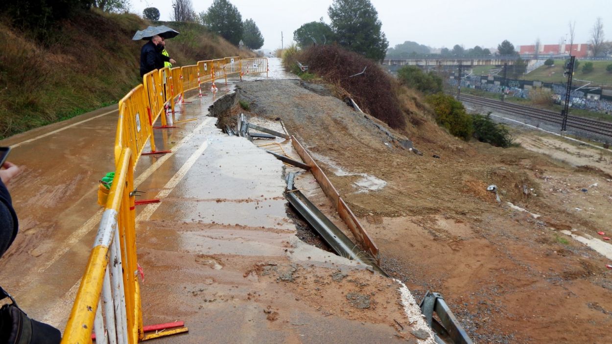 Comença la reconstrucció del camí de Sant Cugat a Sabadell després de l'esllavissada provocada pel Glòria