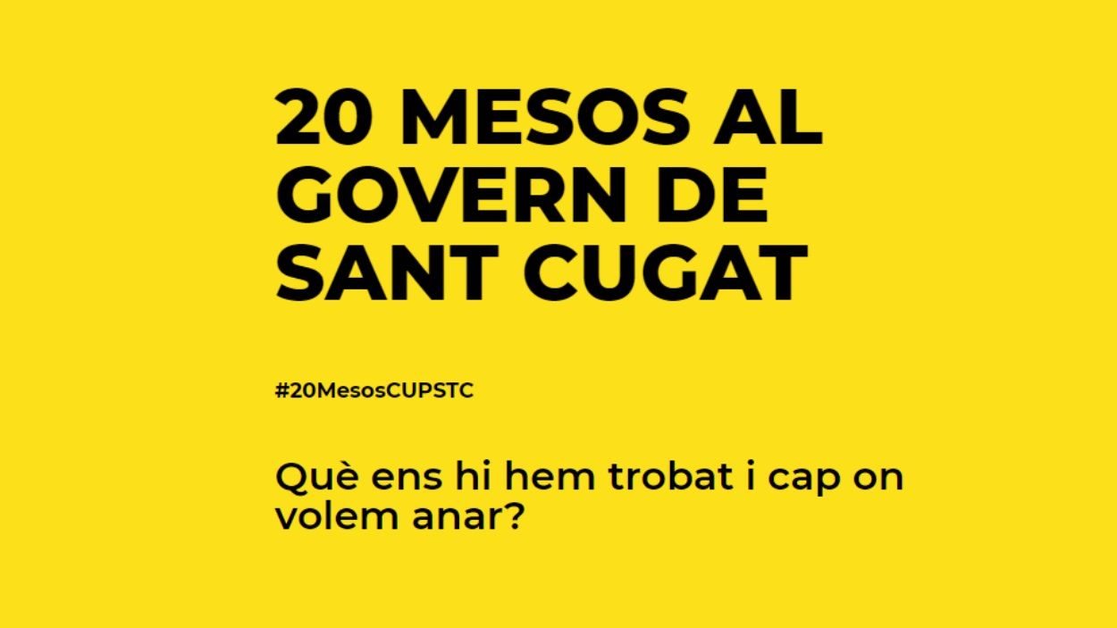 La CUP repassa amb una web què es va trobar i què ha fet en 20 mesos al govern de Sant Cugat