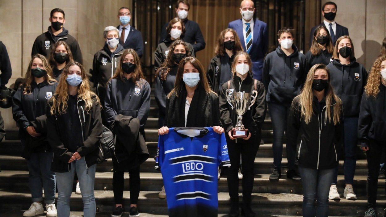 El Rugby Sant Cugat femení, rebut a la Generalitat per l'ascens a Lliga Iberdrola