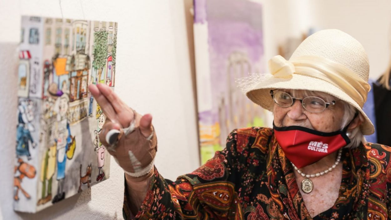 El Monestir de Sant Cugat, una de les meravelles que Pilarín Bayés exposa a la Sala Rusiñol