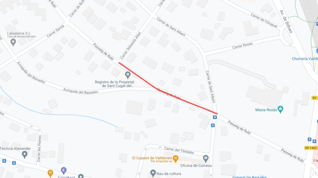 Tall de trànsit al passeig de Rubí de Valldoreix