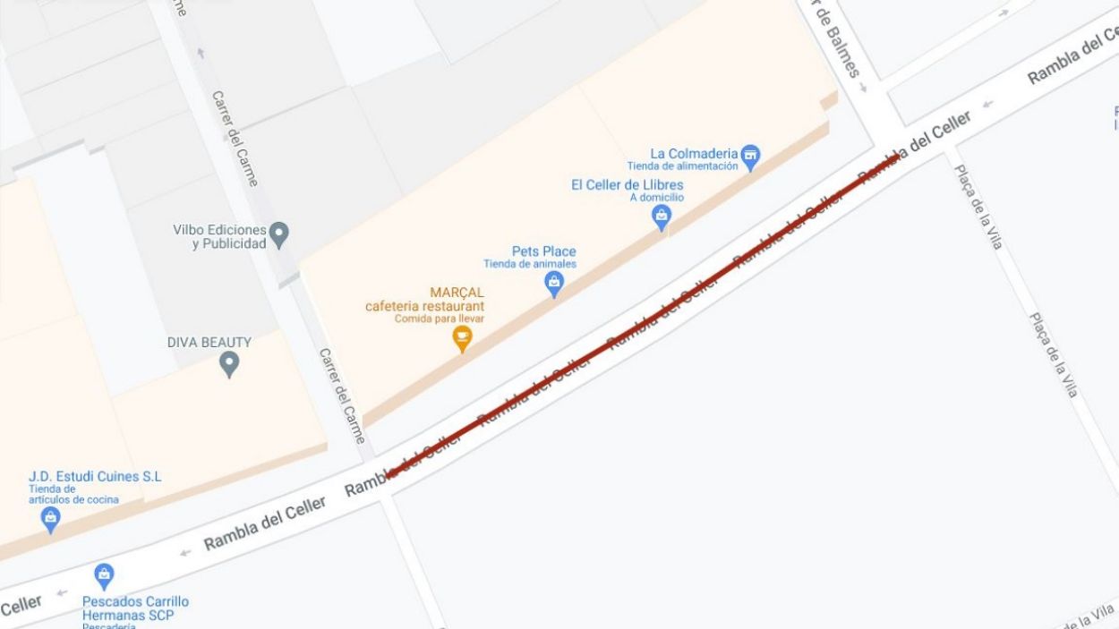Tall de trànsit a la Rambla del Celler per una mudanaça aquest dimarts al matí