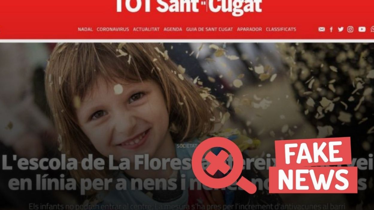 És fals que l'Escola la Floresta ofereixi un servei en línia per als infants no vacunats del centre