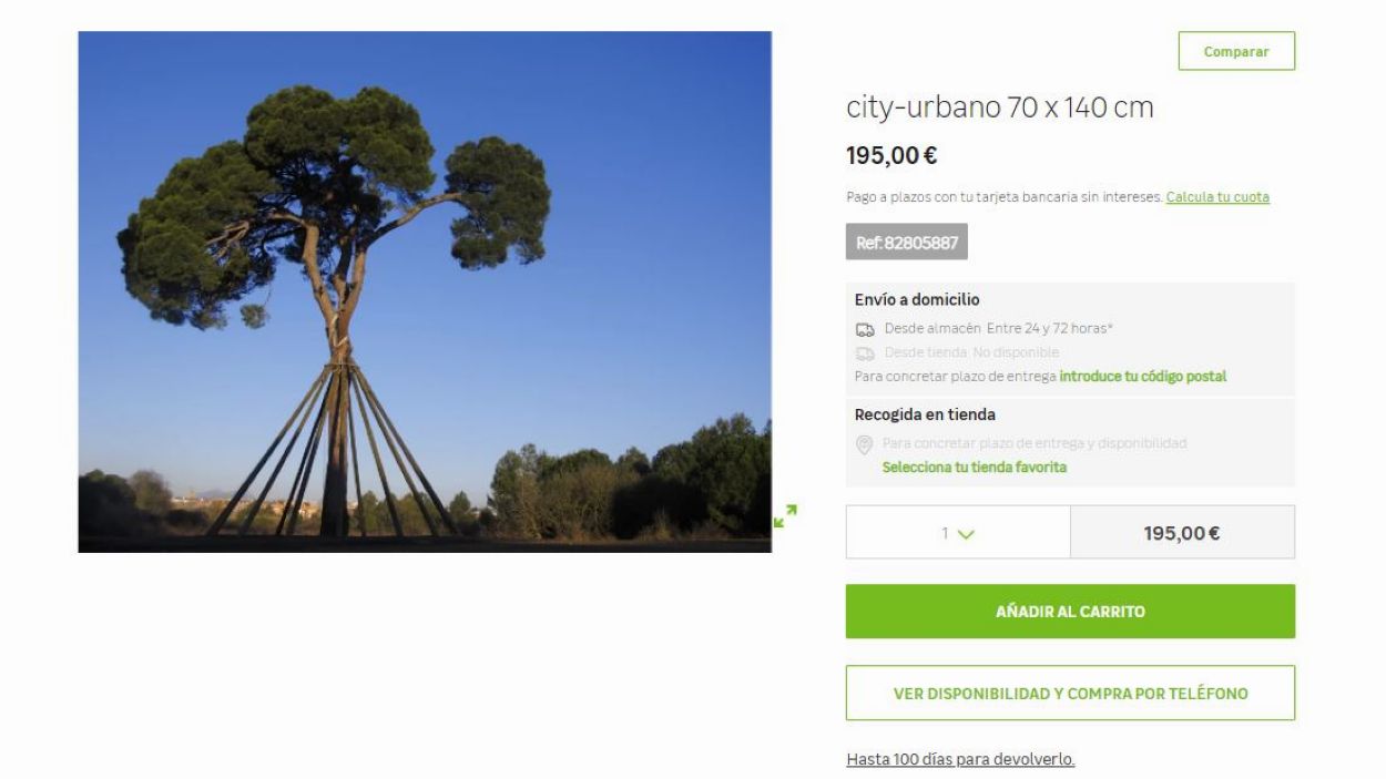 Leroy Merlin comercialitza un quadre amb la imatge del Pi d'en Xandri de Sant Cugat