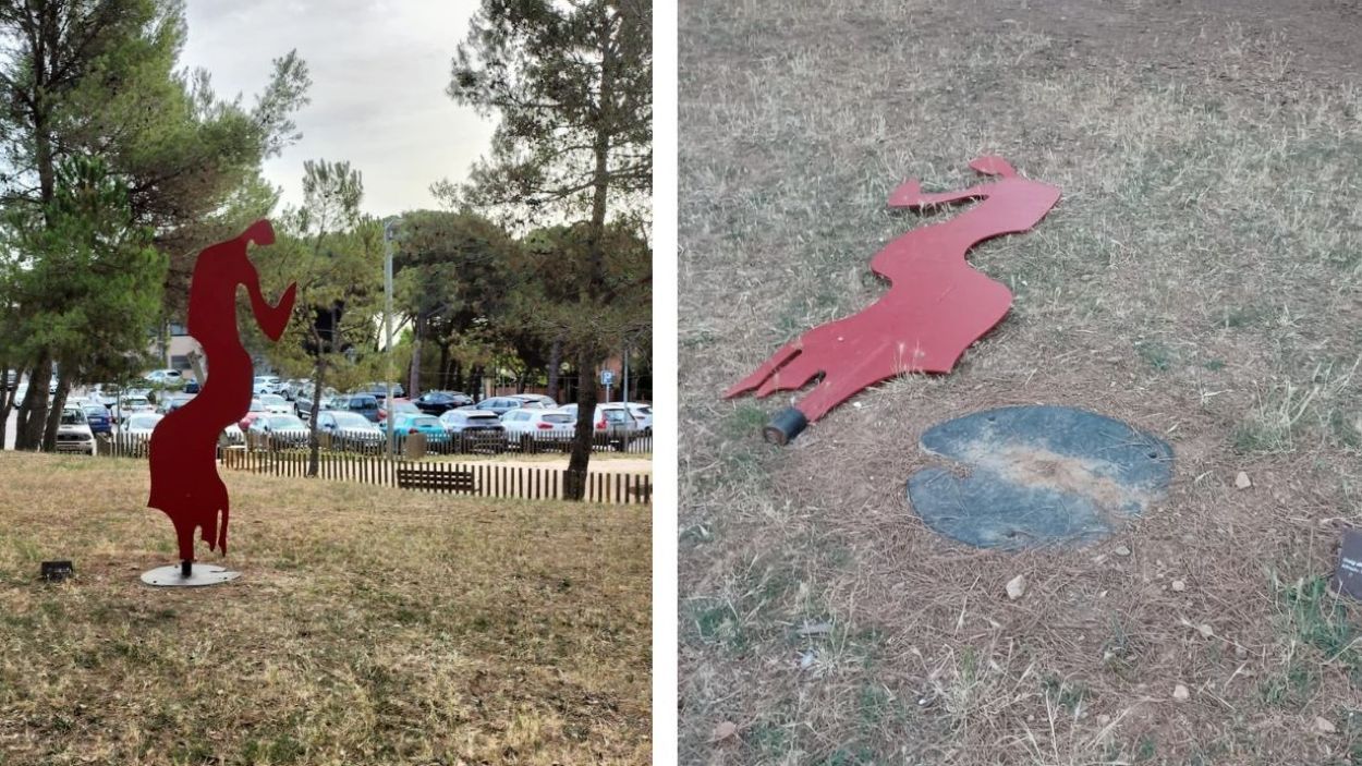 L'escultura del CAP de Valldoreix, blanc d'una nova bretolada a la vila