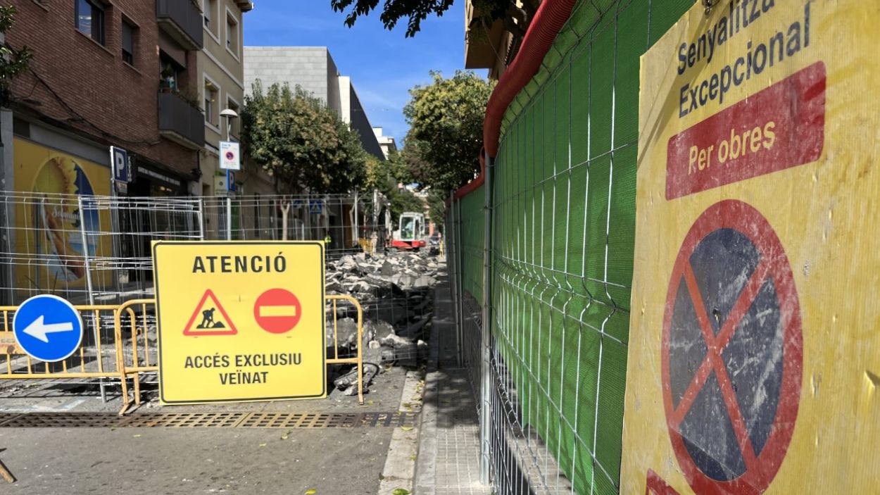 Així avancen les obres de vianantització de l'avinguda d'Anselm Clavé