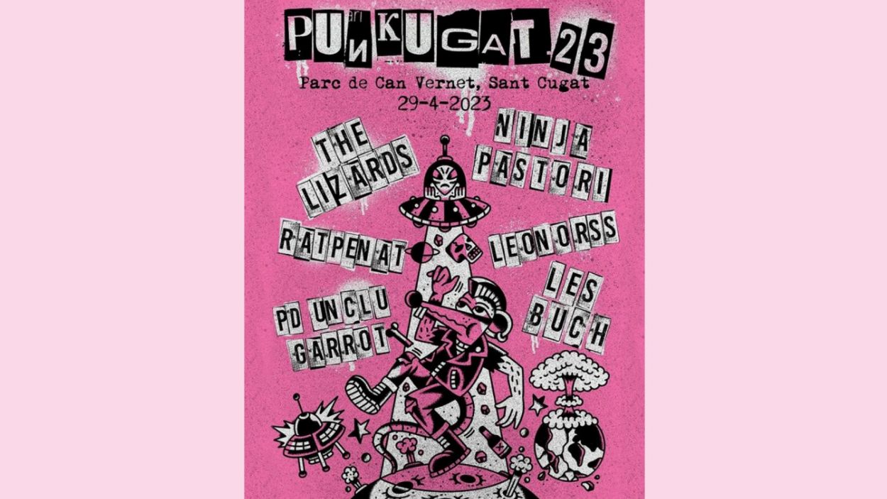 Aquest és el cartell del Punkugat, el festival de música punk de Sant Cugat