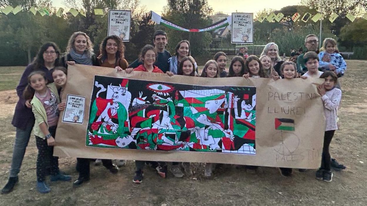 La direcció del Pins del Vallès retira un mural de suport a Palestina a petició de l'Ajuntament