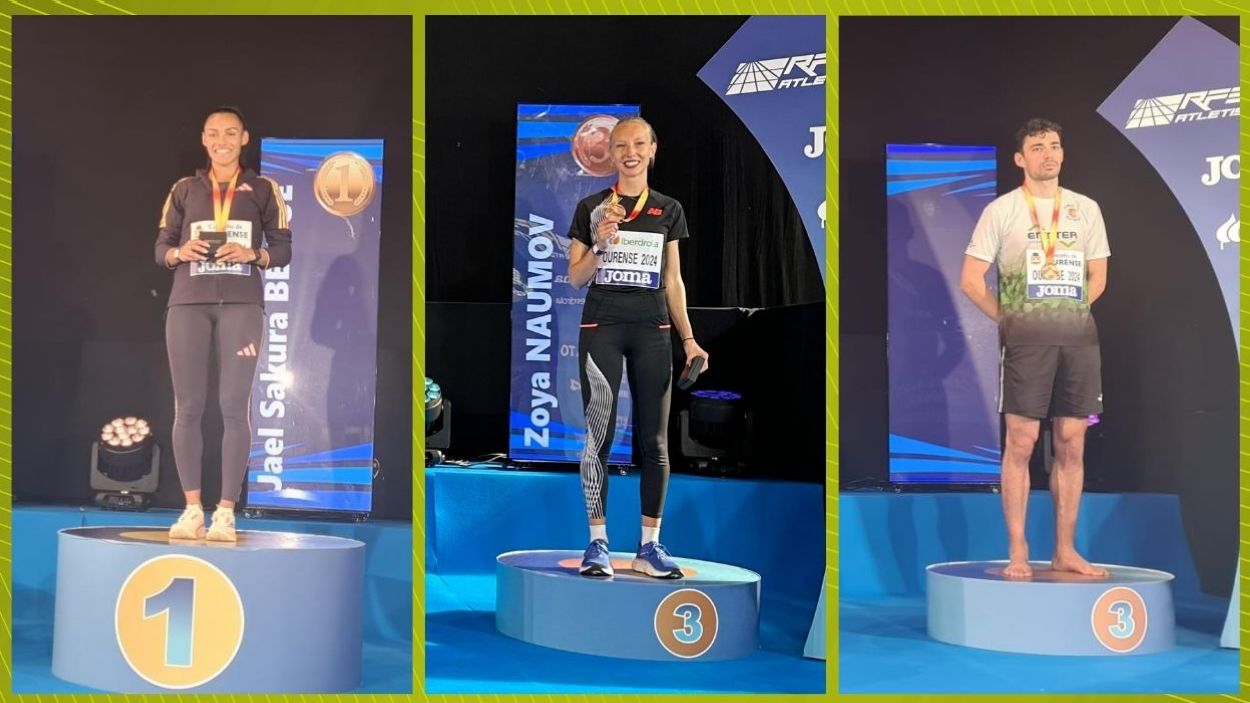 Jaël Bestué (or), Zoya Naumov i Ramon Adàlia (bronzes), medalles amb segell santcugatenc