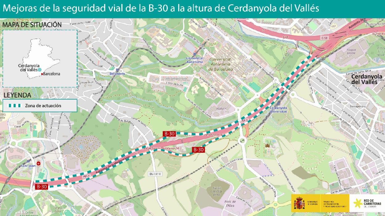 S'inicia la redacció del projecte per millorar la B-30 a Cerdanyola