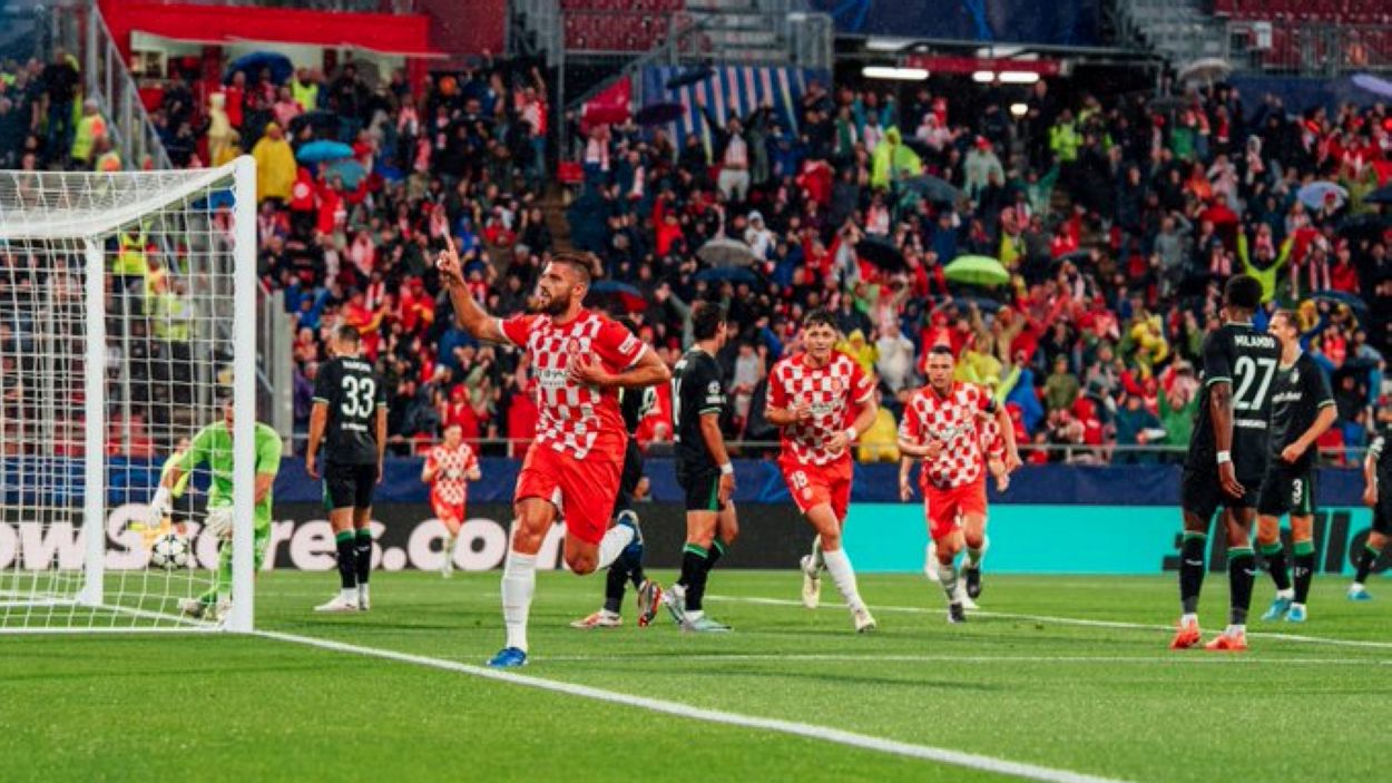 David López marca el primer gol de la història del Girona a la Champions