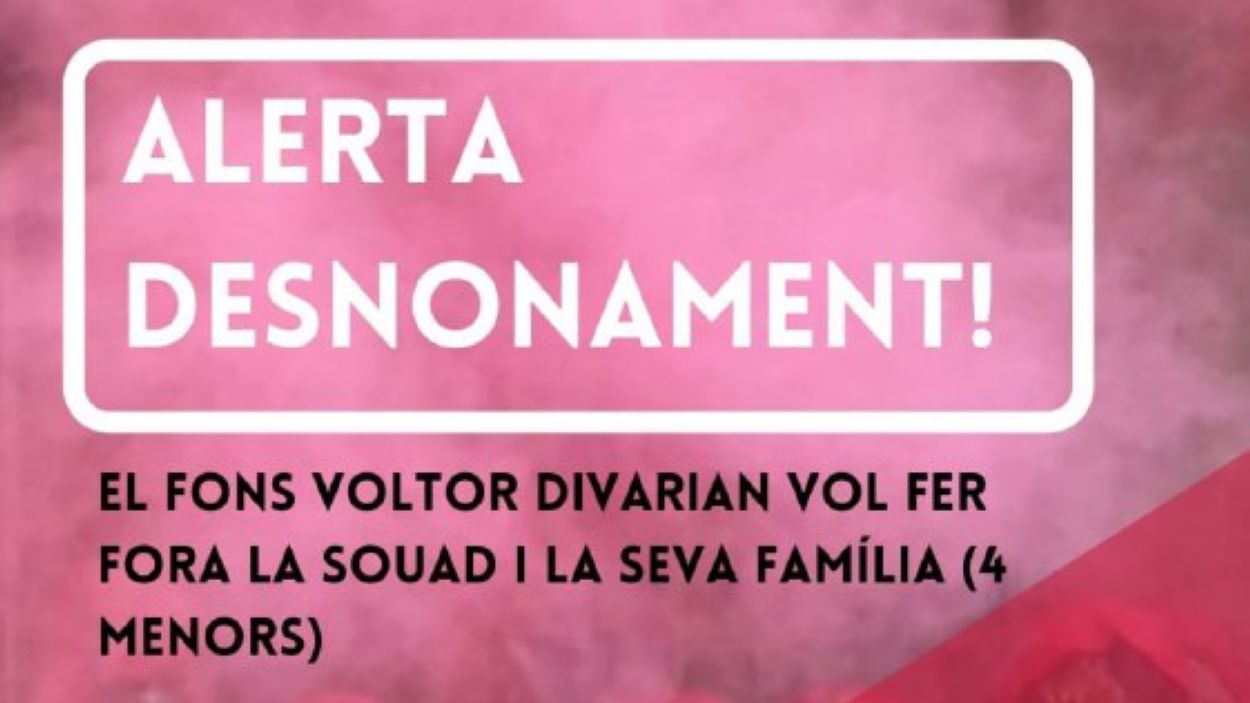 El Sindicat de Llogateres alerta d'un nou desnonament d'una família amb menors