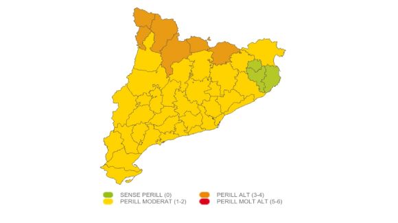 Alerta de perill de vent aquest dilluns amb ratxes que poden arribar als 25 m/s