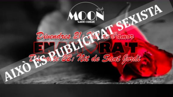 Hora Bruixa titlla de 'masclista' la publicitat de la discoteca Moon per la festa de Sant Jordi