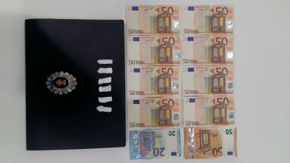 Policia Local deté un home que portava sis grams de cocaïna i 470 euros en efectiu