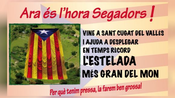 L'ANC fa una crida a 150 voluntaris per desplegar l'estelada gegant aquest dissabte a Can Mates