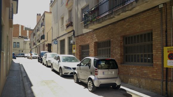 Tret de sortida de les obres del vianantització al carrer de la Fàbrica