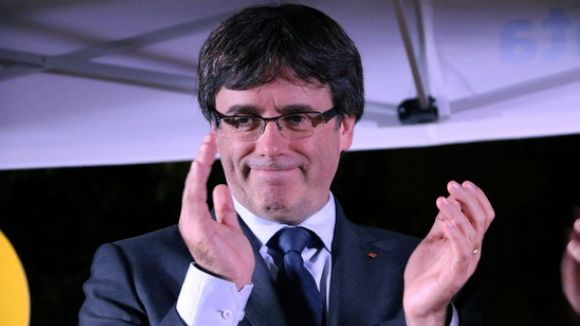 Carles Puigdemont, aquest divendres a Sant Cugat en una trobada popular del PDeCAT