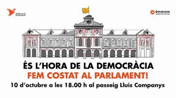 Entitats i partits sobiranistes criden a la mobilització al Parlament aquesta tarda