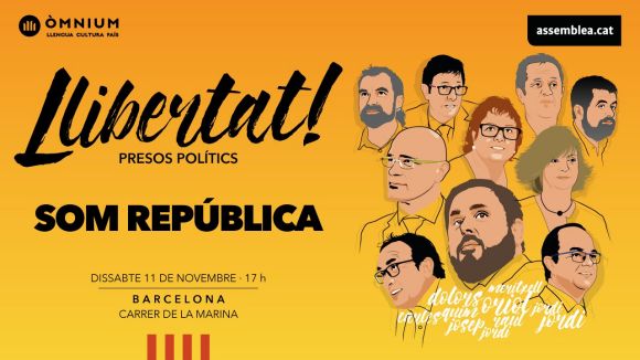 Crida de l'ANC, Òmnium i CDR locals per anar a la manifestació per l'alliberament dels 'presos polítics'