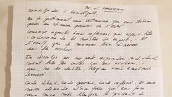 Romeva crida a perseverar en la mà estesa i la construcció de ponts des de la presó d'Estremera