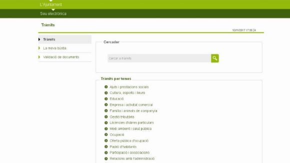Aturada tècnica a la seu electrònica de l'ajuntament fins les nou del matí