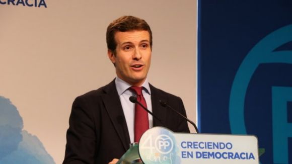 El vicesecretari de comunicació del PP, Pablo Casado, visita aquest divendres Sant Cugat