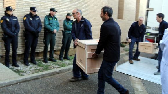 Les obres d'art del Museu de Lleida, propietat de les monges de Sant Joan de Valldoreix, arriben a Sixena