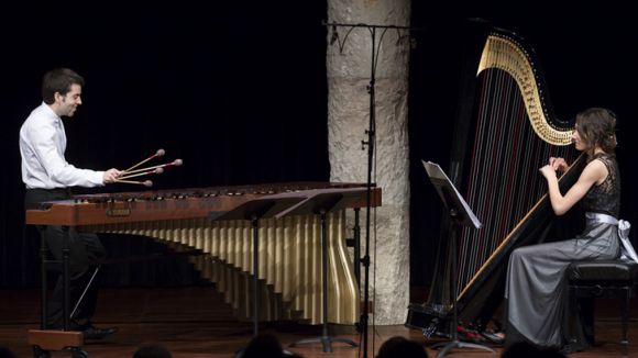 La combinació de l'arpa i la marimba de Blooming Duo, avui al cicle 'La Cambra de l'Ateneu'