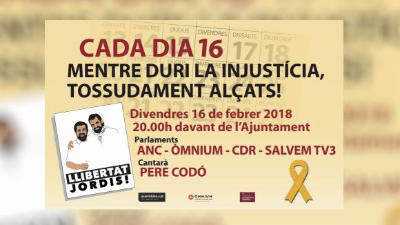 Entitats sobiranistes organitzen avui una concentració amb motiu dels quatre mesos de presó dels 'Jordis'