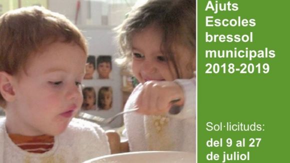 Oberta la convocatòria per sol·licitar ajuts econòmics per a les escoles bressol