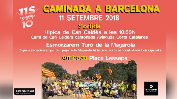L'ANC organitza una caminada popular de Sant Cugat a Barcelona l'Onze de setembre