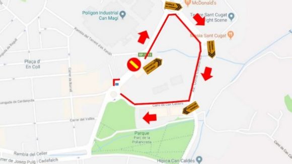 Talls de trànsit a l'avinguda de Cerdanyola per a la instal·lació de balises led als passos de vianants